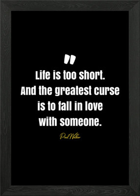 Paul Walker Quote Framed Wall Art Poster Canvas Print Picture