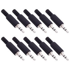 Fancasee 10-Pack 3.5mm 1/8" Replacement Repair Jack TRS Stereo Male Black