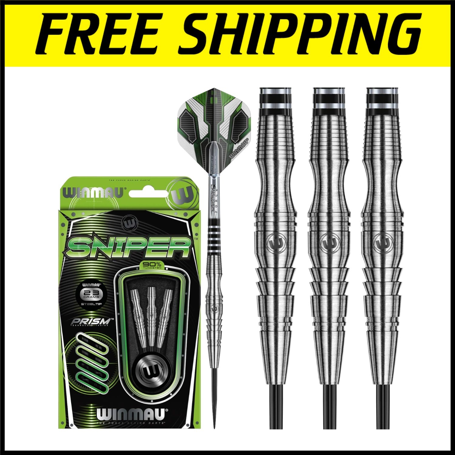 Premium 90% Tungsten Darts Set - Prism Force Shafts & 23g Lightweight Design