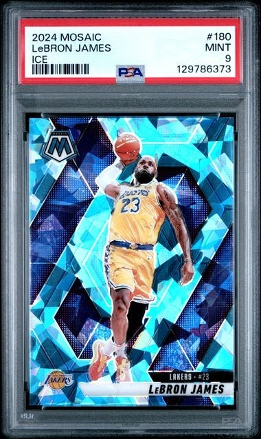 2024-25 Mosaic LeBron James #180 Mosaic Ice Prizm Serial # 71/125 PSA 9