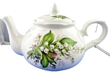 LILY OF THE VALLEY  FINE BONE CHINA MADE ENGLAND ADDERLEY  TEAPOT 6 CUP 44oz NEW