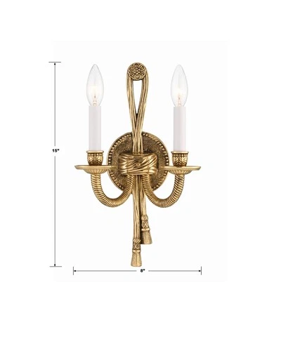 Rope/Tassel ADA Compliant Two Light Wall Sconce - Picture 8 of 9