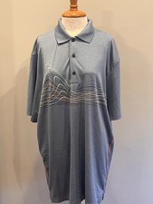 Greg Norman Mens XL Polo Blue Short Sleeve Play Dry Shirt Polyester Stretch