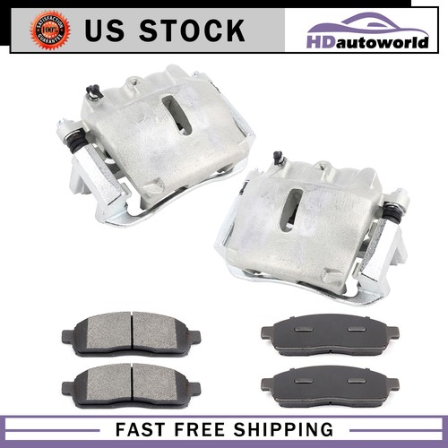 2x Front Brake Calipers 4x Ceramic Pads Kit For 2006 2007 2008 Lincoln Mark LT - Picture 5 of 8
