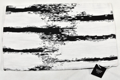 Williams Sonoma Sunbrella Moroccan Stripe Lumbar Pillow Cover Black Abstract