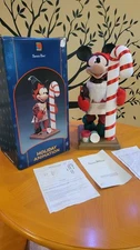 Santa's Best Mickey Mouse Elf Painting Candy Cane Motionette TESTED QUIET W/BOX!