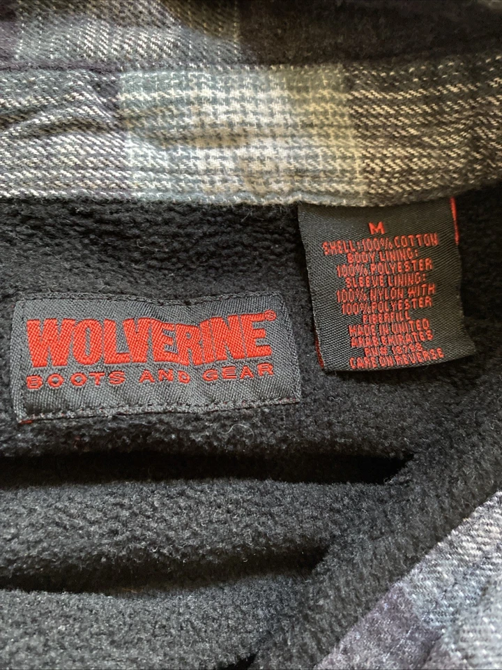 Camisa de franela para hombre Wolverine forrada térmicamente mediana, abotonada, a cuadros Foto 3 de 4