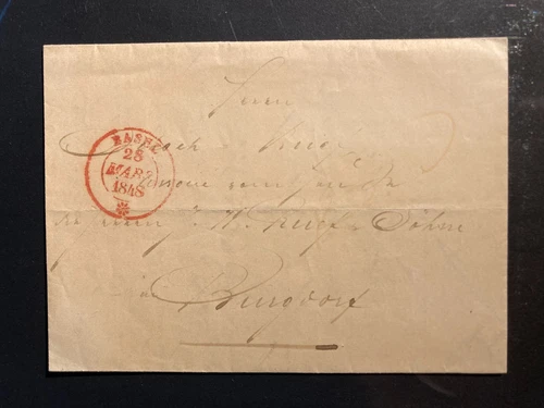 Switzerland 1848 Pre Philately Folding Cover Basel to Burgdorf