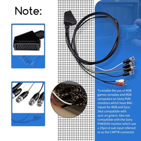 Female RGB Euro SCART to 4 RGB BNC & 2 RCA Adapter Cable For Neo Geo CD Console
