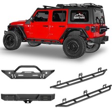 Front Bumperrear Bumpertube Rocker Slider Step Bars For Jeep Wrangler Jl 18-26