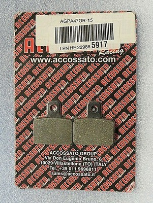 NEW Genuine Accossato Racing Brake Pads Honda Aprilia Scopra // AGPA47OR-15