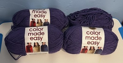 3 1/2 Skeins Lion Brand Color Made Easy Ultraviolet Acrylic Yarn 247 Yds Bulky 5
