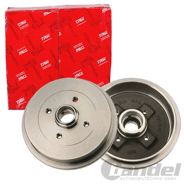 2X TRW Bremstrommeln 200,0Mm Hinten Passend FÜR Audi 80 Seat Cordoba Ibiza-image