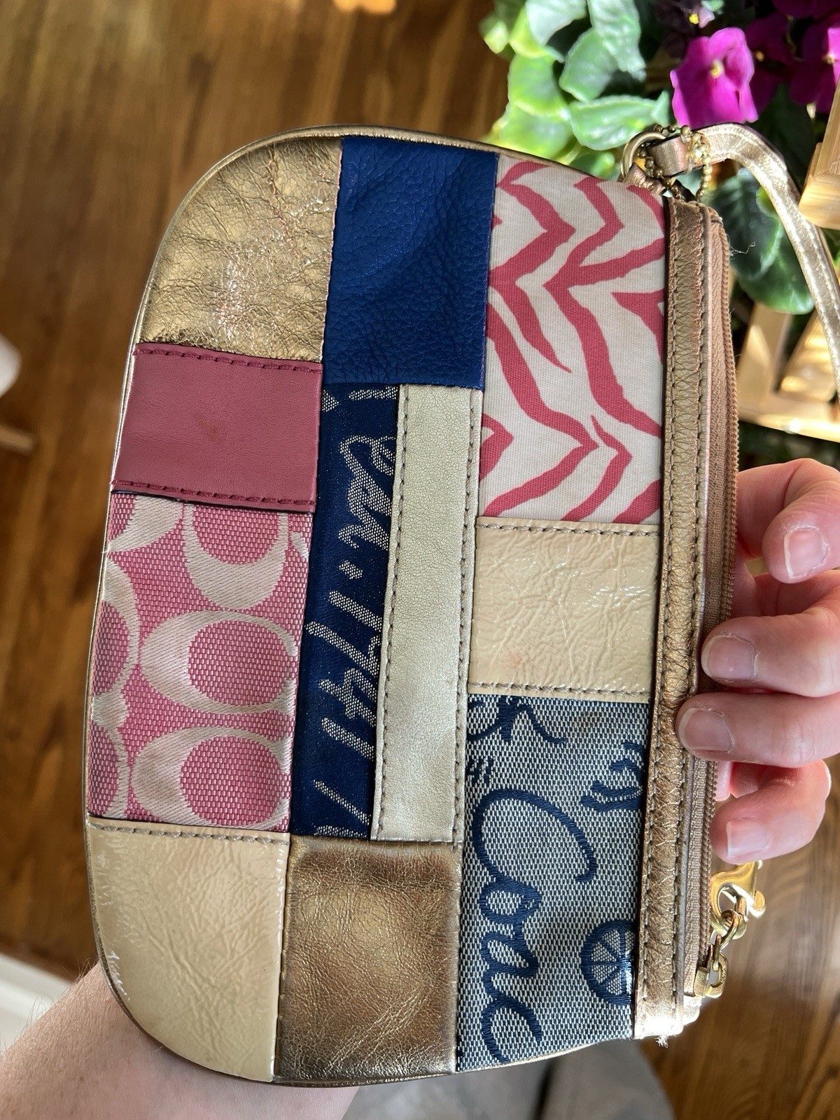 COACH F45653 Multicolor Large Patchwork Wristlet … - image 17
