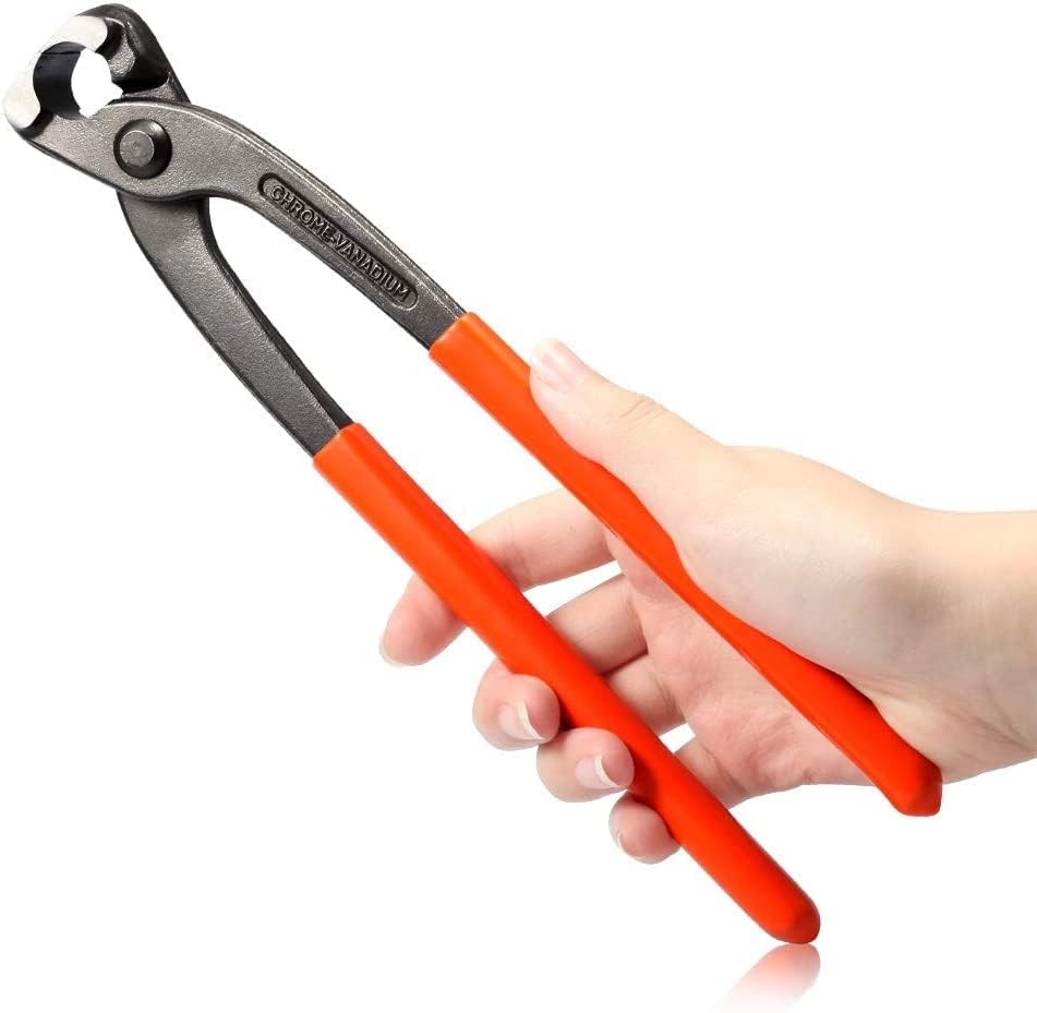 9 Inches Ear Clamp Pliers Pinch Pliers, Black + Red 