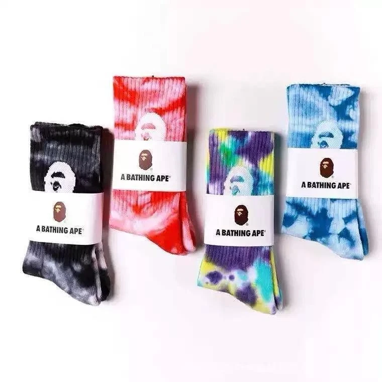 A BATHING APE APE BAPE A Breathing Ape Sneaker Socks For Men Women Unisex One Size Black Blue