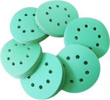 50-PACK 5" Green Film Hook And Loop 125mm Sanding Disc DA Sanders 400-2000 Grit