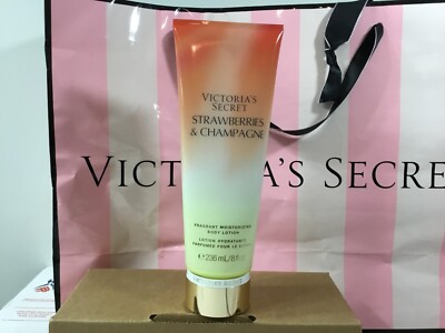 VICTORIA'S SECRET STRAWBERRIES & CHAMPAGNE FRAGRANT BODY LOTION 8 OZ FREE SHIP