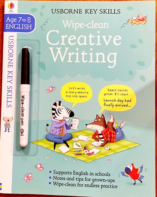 Usborne Key Skills Wipe Clean Creative Writing Age 7-8 NEW