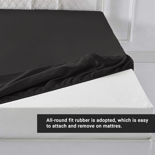 Extra Deep 25 cm Full Fitted Sheet Bed Sheets Single Double King Super King Size - Picture 30 of 48