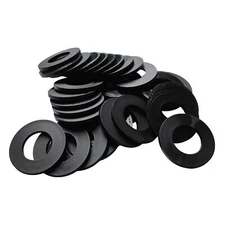 30Pcs Black Nylon Plastic Round Flat Washer Gasket Spacer Fastener M24 x 45mm...