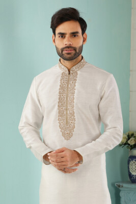 Indian Mens Wedding Bollywood Party Wear Traditional Embroidered Kurta