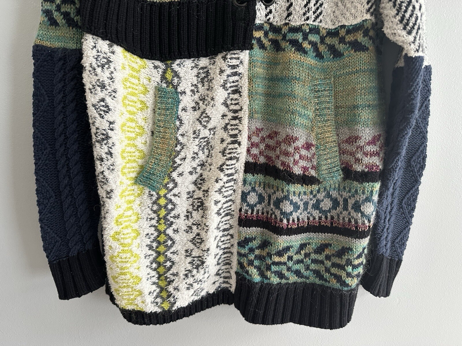 Free People Knit Patchwork Pullover Sweater Wool … - image 3