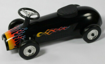 SPEEDSTER METALL AUTOROLLER ENTLANG KINDER KINDER FUSS AUF BODEN, kein Pedal, SCHWARZ