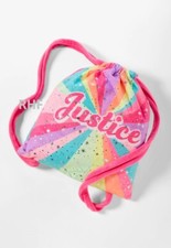 JUSTICE Logo Rainbow Blanket in a Bag NWT