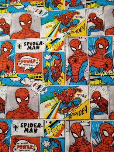 MARVEL Camelot Fabrics Spiderman Fabric Cotton BTY 45"W  - Afbeelding 1 van 6