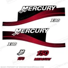Fits Mercury 150hp XR6 Series Outboard Decal Kit 1999-2004 - RED