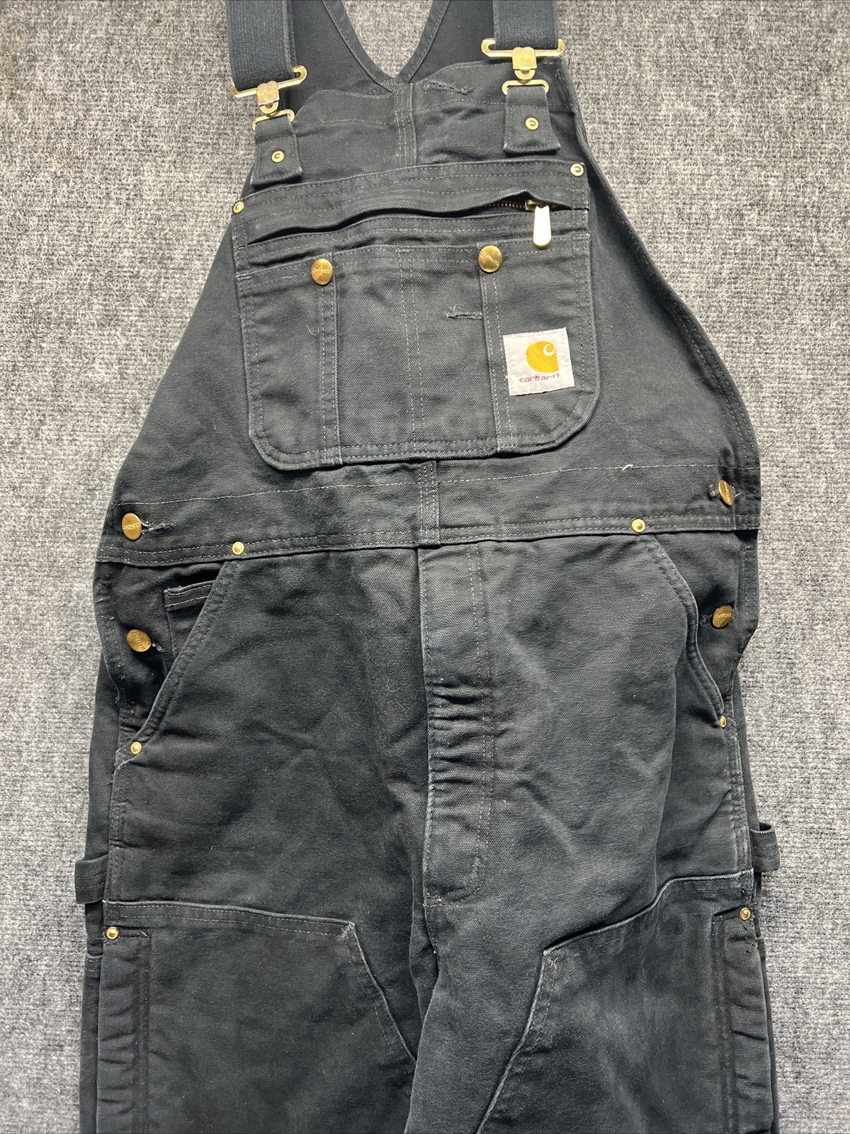 Carhartt Loose Fit Duck Insulated Quilted Lining Bib Overall R41 Black