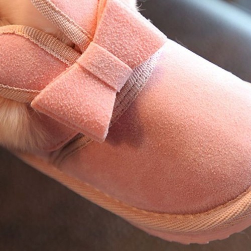 Girls Kids Toddler Gift Garden Soft Shoes Baby Comfy Fur Lined Flat Snow Boots - Picture 3 of 17