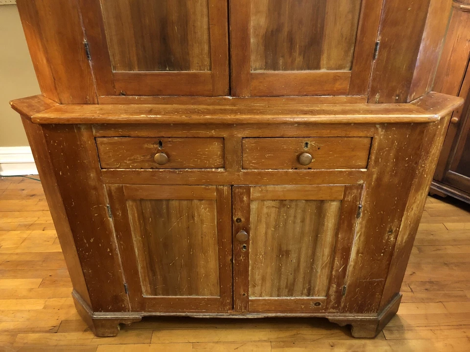 Antiguo Armario Esquinero Armario Puertas Persianas Primitivas Tempranas Foto 4 de 4