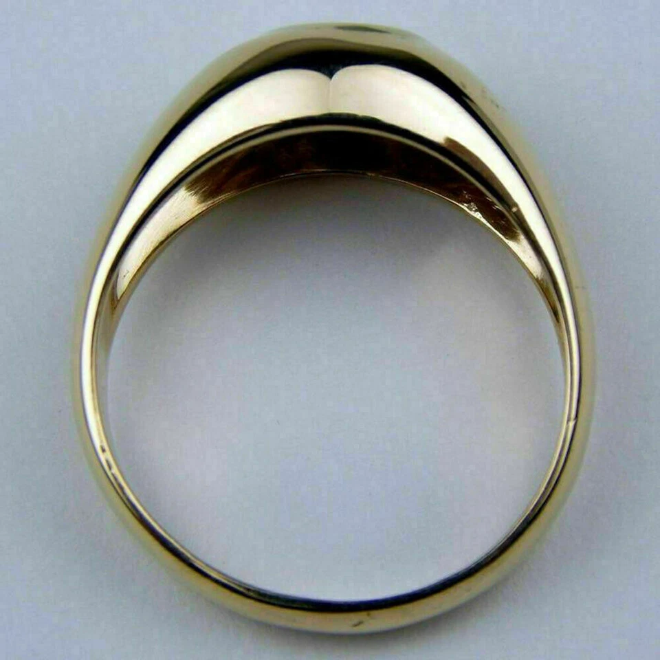 Anillo solitario de diamantes simulados de corte redondo de 1,20 quilates enchapado en oro de plata 925 para hombre Foto 4 de 4