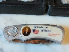 Pocket knife Presidents folding blade vtg US flag history Woodrow Wilson 28th