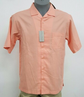 Cremieux Signature 2 Coral Pink Chevron S/S Men's Shirt NWT $79.50 Choose Size