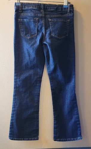 Arizona Dark Wash Adj Waist High Rise BCut 5 Pckt Denim Jeans YTH SZ 10 Reg - Picture 2 of 9