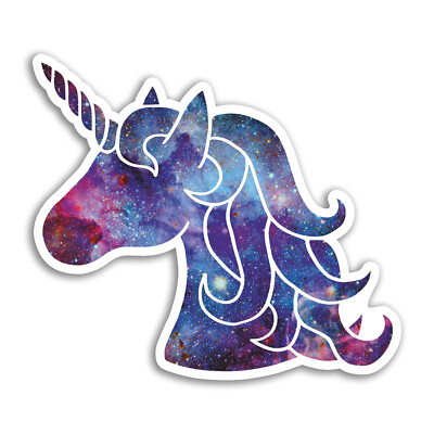 2 x 10cm space unicorn vinyl stickers horse cute sticker