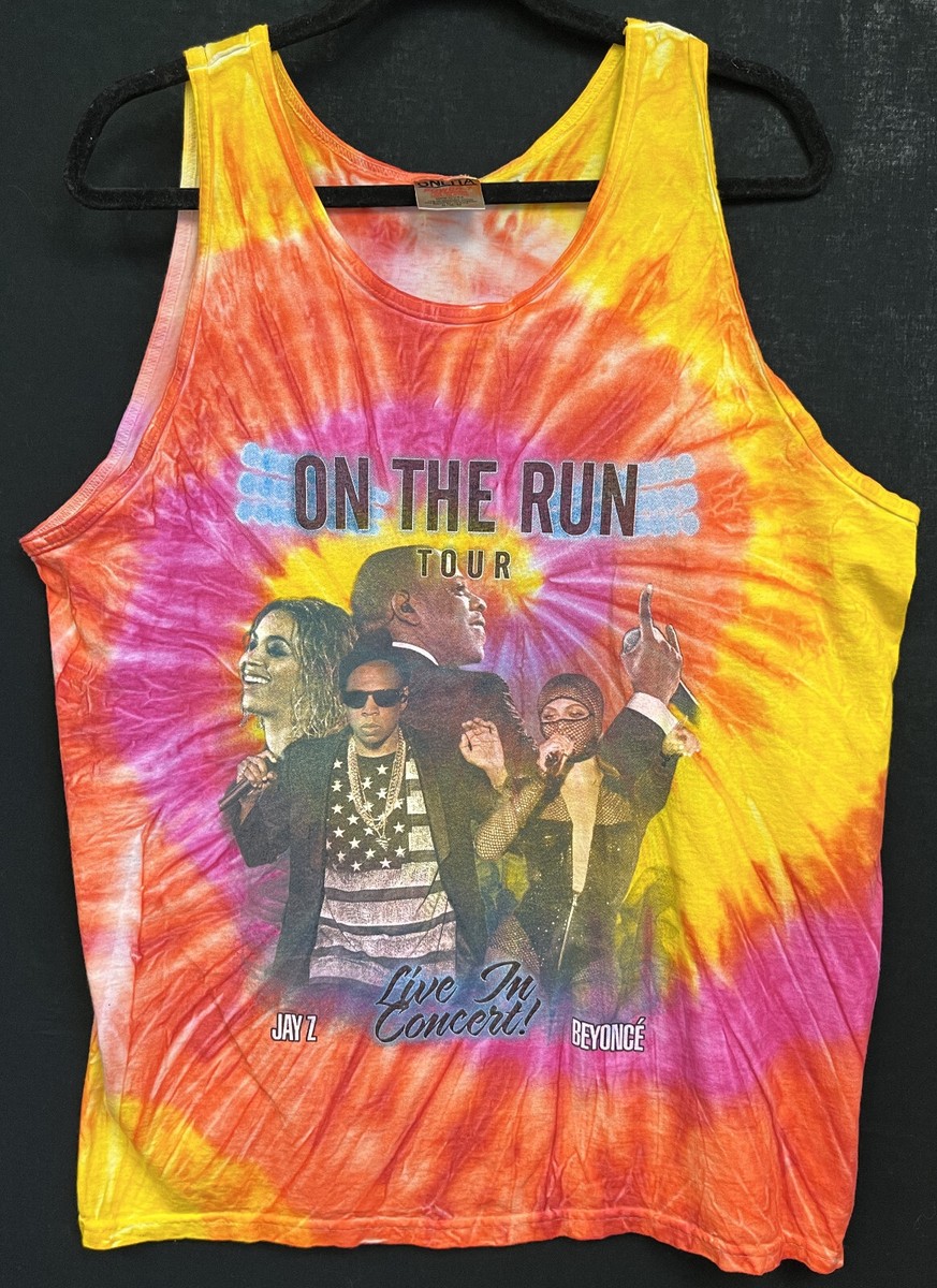 Beyonce Jay Z On The Run Tour Tie-Dye Tank Top by Oneita XL Huge