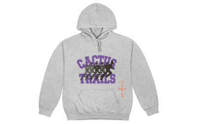 Size L -Travis Scott Running Wild Varsity Hoodie Authentic - Heather Grey