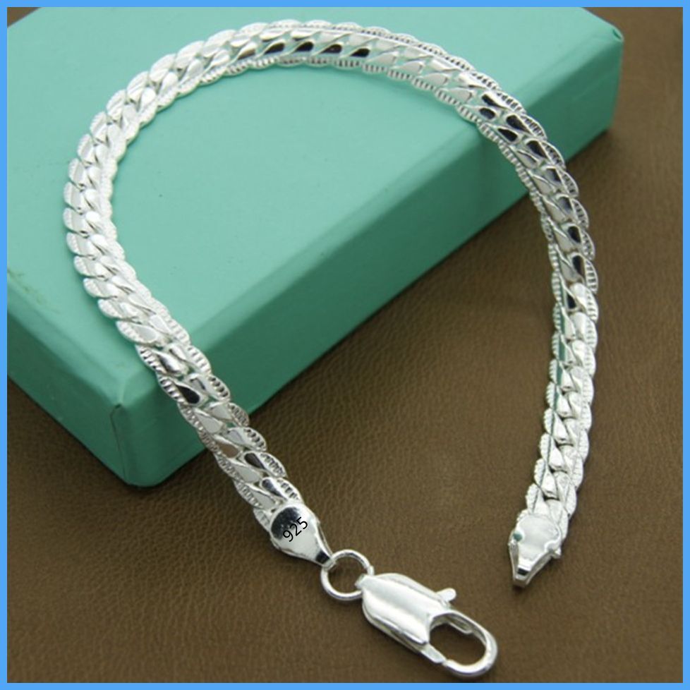 925 Silver Bracelet Chain Bracelet Men Women Bracelets Sterling