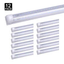 12Pack 8' Led Shop Light Fixture 72W 8FT Integrated Led Tube Light Bulbs 6000K