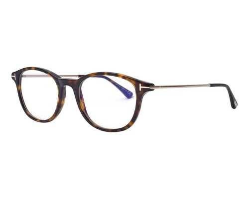 Tom Ford TF5553-B 052 Tortoise Semi Round Plastic Eyeglasses Frame 50-19-145