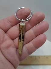 Hand Carved Whitetail Antler Deer Track Keychain Shed carving Folk Art elk