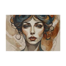 Woman painting - Abstract - Art deco - Matte Canvas, Stretched, 0.75"