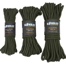 MILITARY GREEN PARA CORD ROPE 15m / 50ft PURLON ARMY BASHA TENT BIVVI GUIDE ROPE