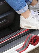 1pcs Carbon Fiber Anti-scratch Door Sill Sticker 5cm X 100cm Roll For Cars