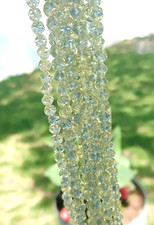 36 VINTAGE Light Blue Crystal Strand GIVRIE Beads WEST GERMAN 7mm NUGGET Baroque