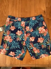 Men's Kirkland Signature Lined Stretch Draw String Swim Trunks Blue Size XL